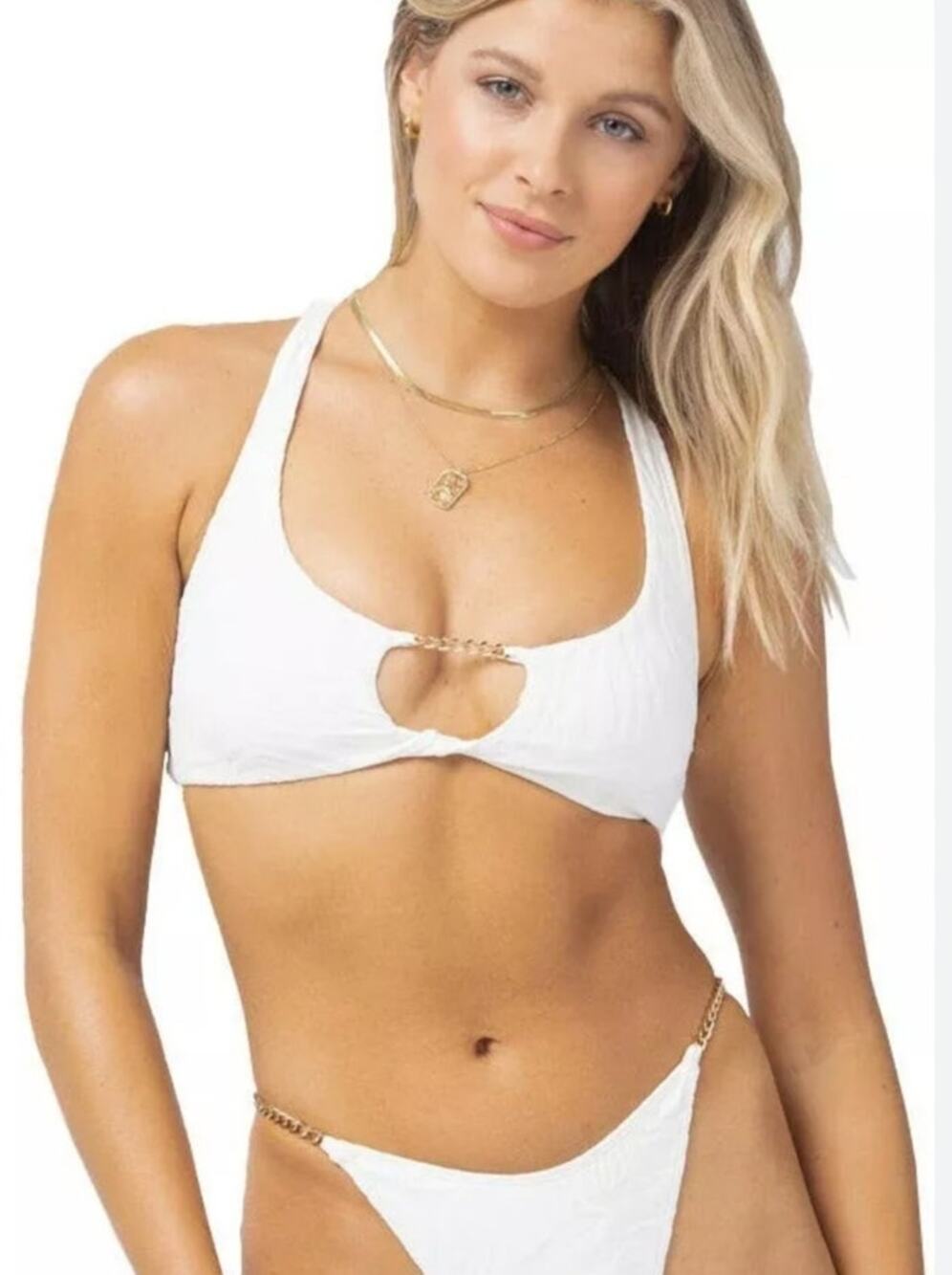 L*Space Jaylo Bikini Top in Cream Racerback Size XS NWT